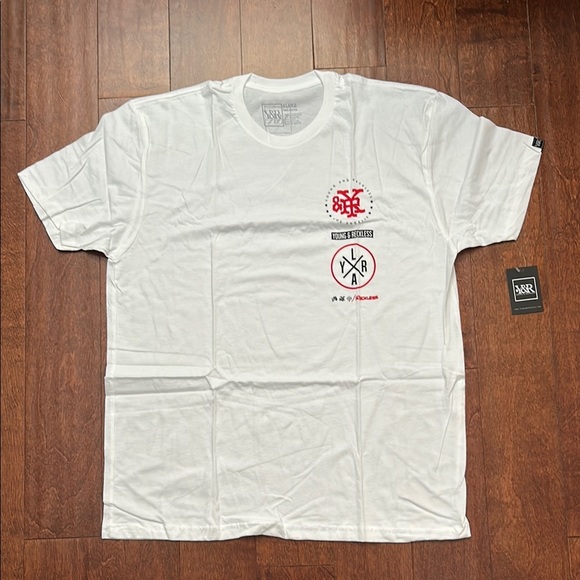Young & Reckless Men’s 100% Cotton White Short Sleeve Crew Neck Tee Size XL, NWT - Picture 1 of 8